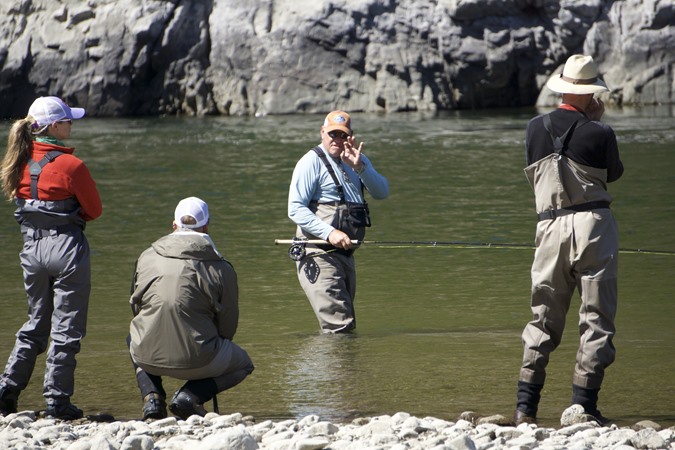 Gino Bernero teaching spey techniques