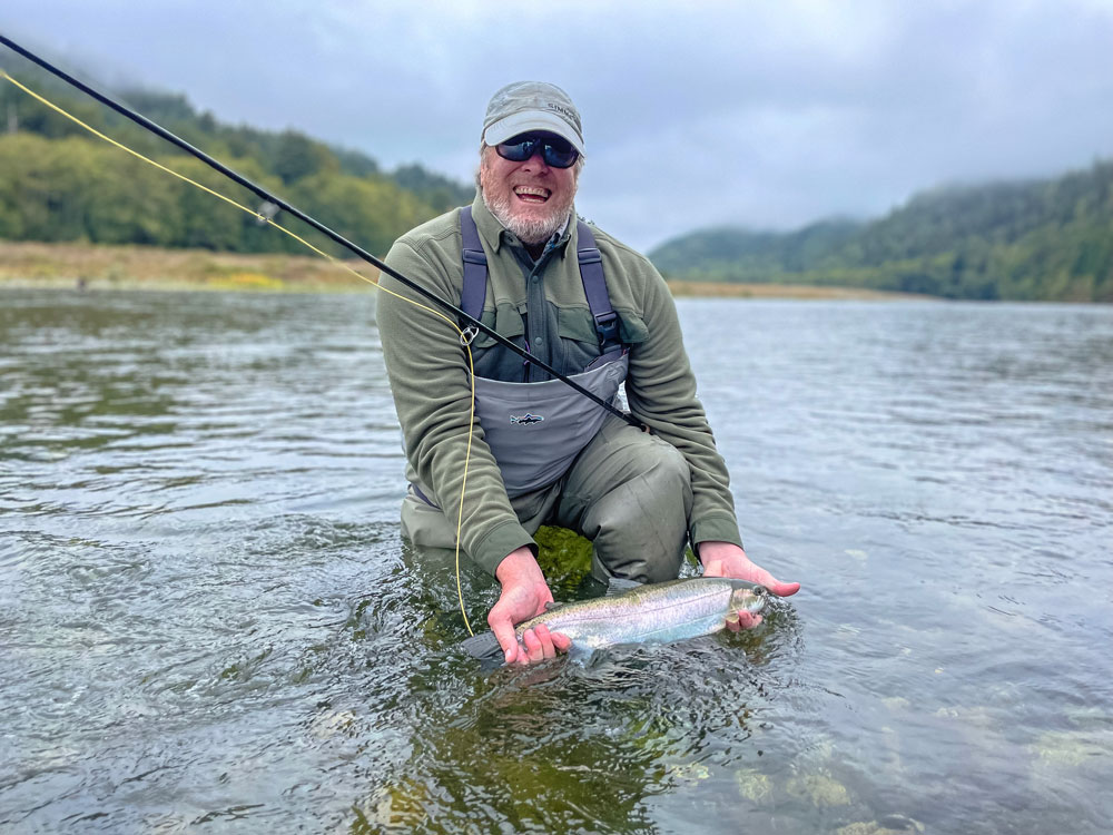 A guest with a steelhead