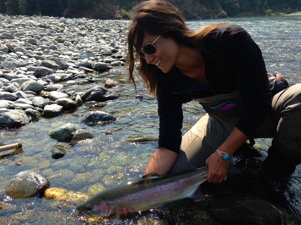 Leslie Ajari with a great steelhead