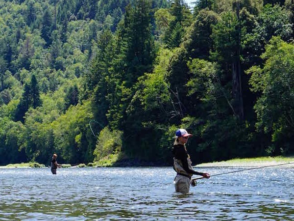 Two anglers swinging our home water